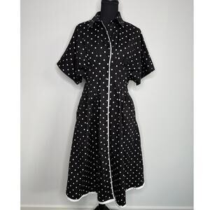 Anthropologie Exquise Eleanor Polka Dot Shirt Dress SP